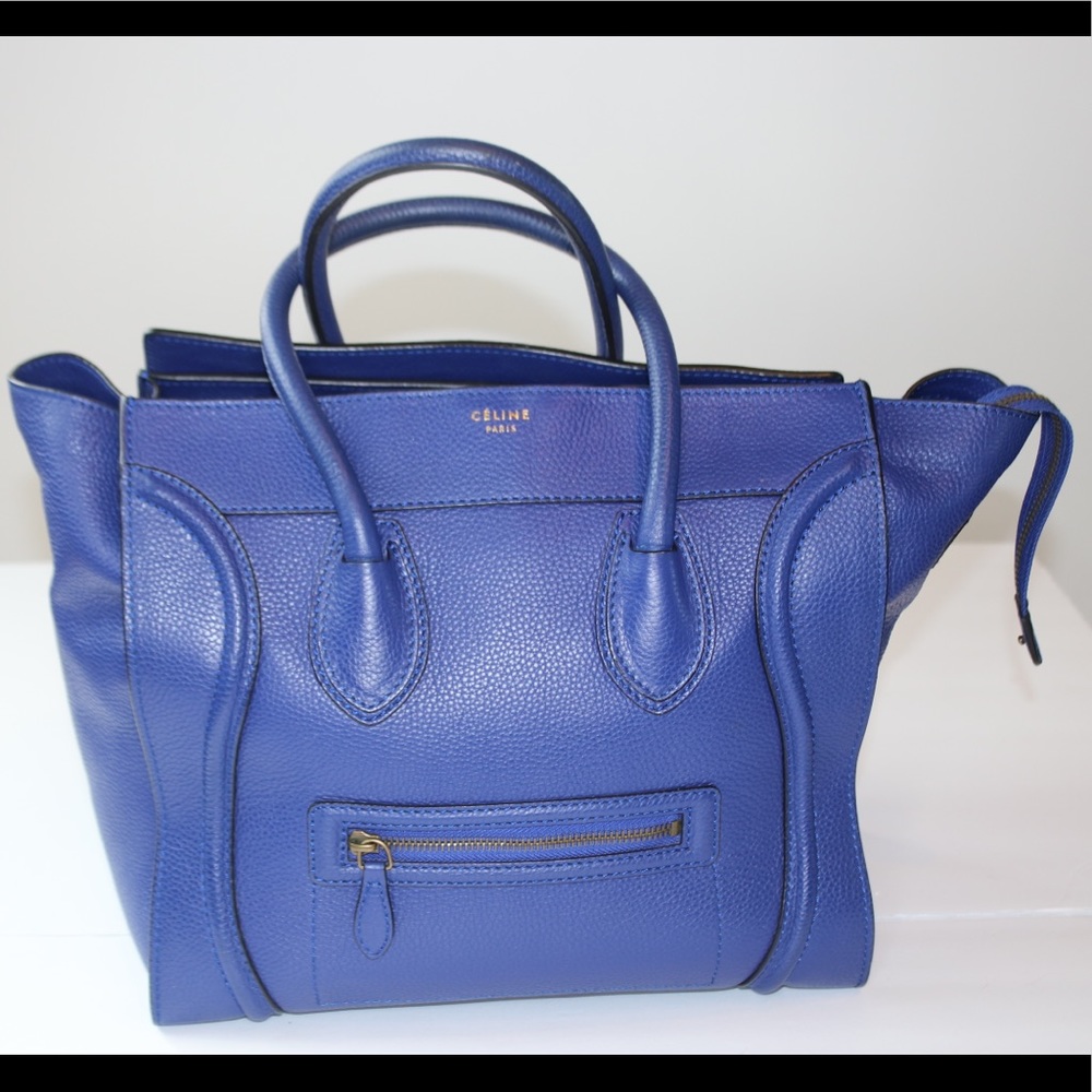 Celine Micro luggage tote Blue
